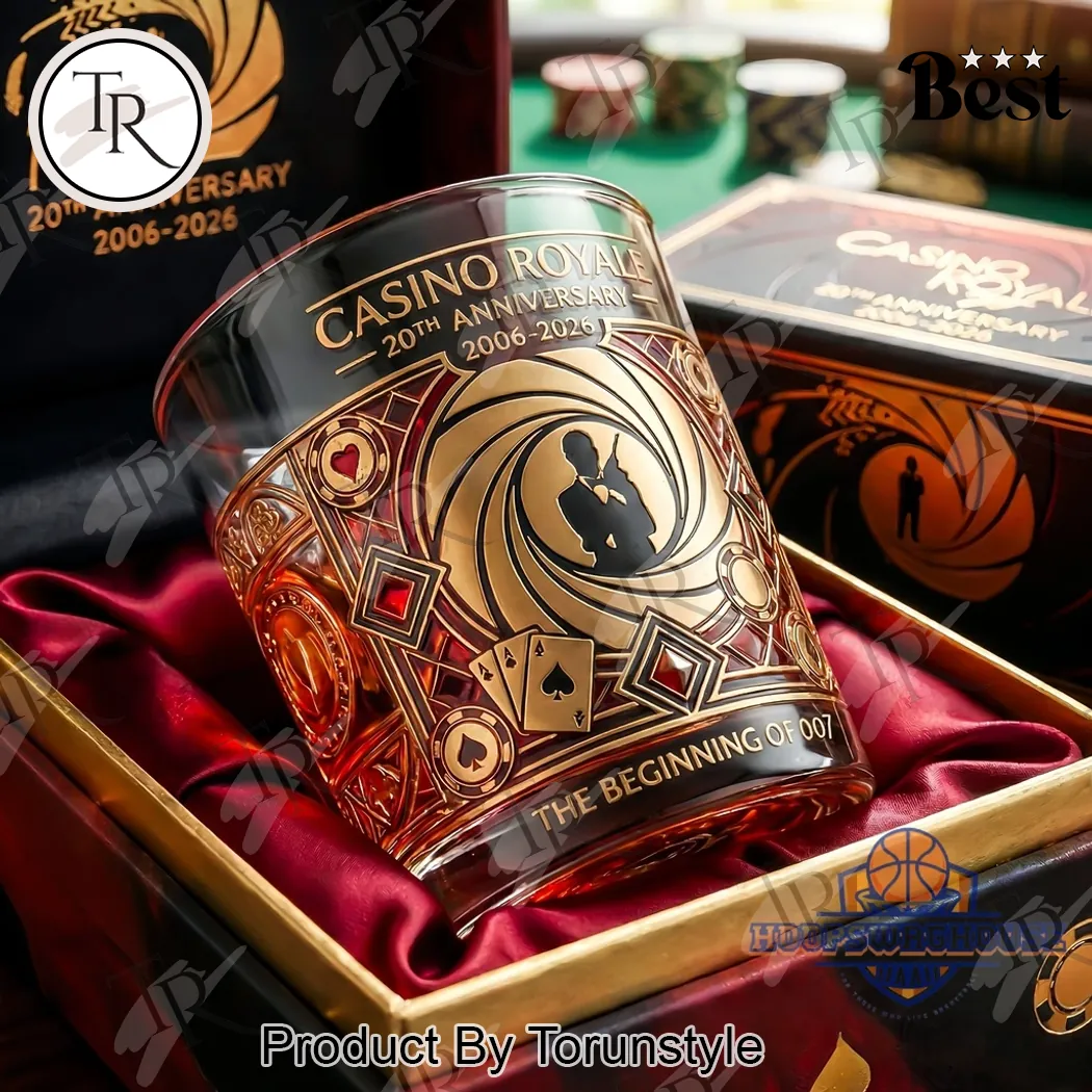James Bond Casino Royale 20th Anniversary 2006-2026 Commemorative Whiskey Glass James Bond Casino Royale 20th Anniversary 2006-2026 Commemorative Whiskey Glass