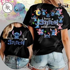 Disney Lilo and Stitch Addiction Cute Cartoon Graphic T-Shirt