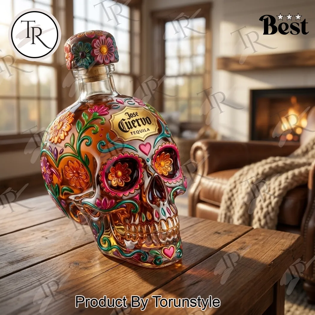 Jose Cuervo Day of the Dead Sugar Skull Decorative Tequila Whiskey Bottle Jose Cuervo Day of the Dead Sugar Skull Decorative Tequila Whiskey Bottle
