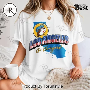 Los Angeles Chargers Buc-ees Patriotic California Game Day Graphic T-Shirt
