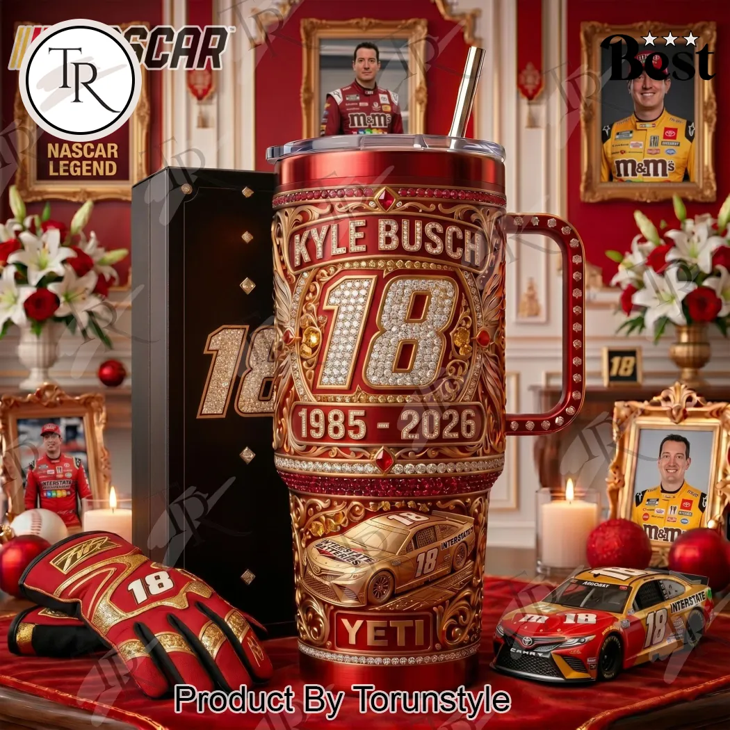 Kyle Busch NASCAR #18 Legend Red Gold Premium YETI Tumbler