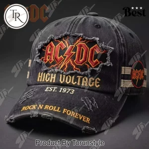 AC/DC High Voltage Vintage Distressed Baseball Cap