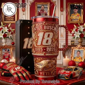 Kyle Busch NASCAR #18 Legend Red Gold Premium YETI Tumbler