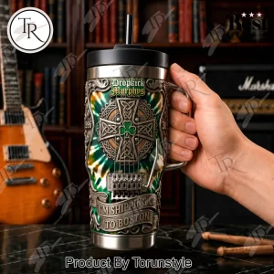 Dropkick Murphys Shipping Up To Boston Celtic Shamrock Custom 3D Embossed Stainless Steel Travel Mug 40oz Tumbler