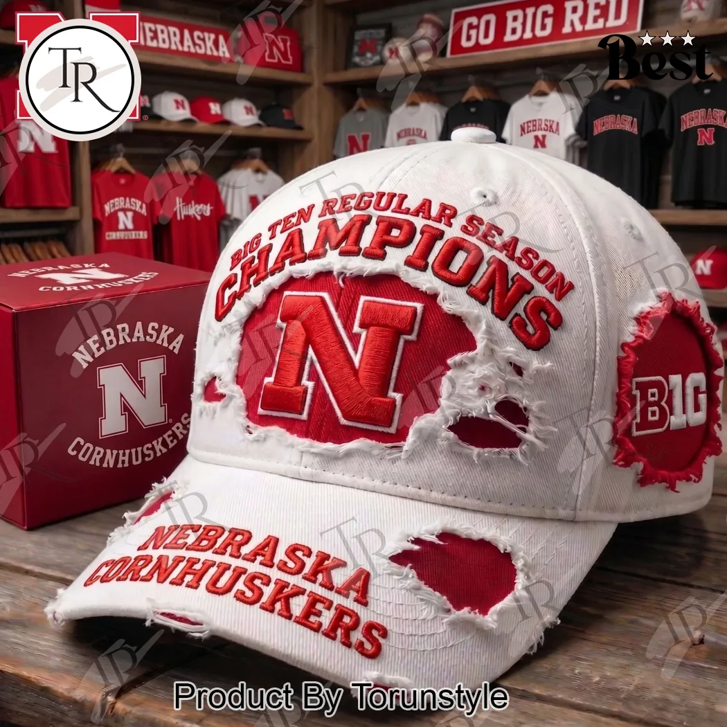 Nebraska Cornhuskers Big Ten Regular Season Champions Distressed Baseball Cap Nebraska Cornhuskers Big Ten Regular Season Champions Distressed Baseball Cap