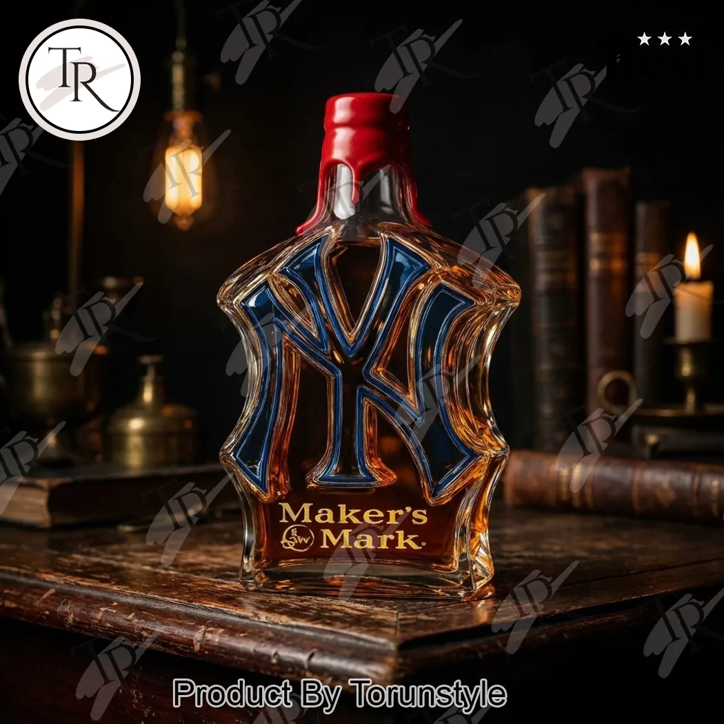 New York Yankees Maker’s Mark Custom 3D Logo Collectible Whiskey Bottle New York Yankees Maker’s Mark Custom 3D Logo Collectible Whiskey Bottle