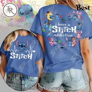 Disney Lilo and Stitch Addiction Cute Cartoon Graphic T-Shirt