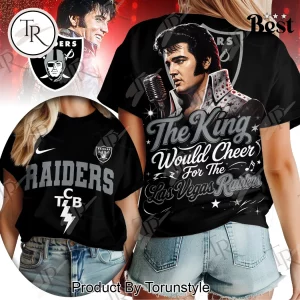 Las Vegas Raiders NFL Elvis Presley “The King” Graphic Women’s T-Shirt