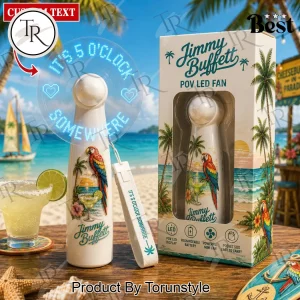 Jimmy Buffett “It’s 5 O’Clock Somewhere” Rechargeable LED Portable Hand Fan