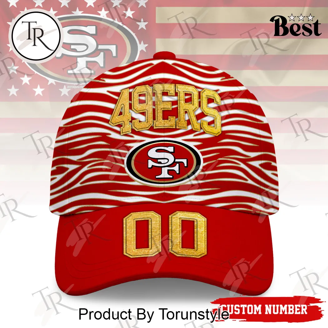 San Francisco 49ers Premium Custom Number Wave Pattern Baseball Cap San Francisco 49ers Premium Custom Number Wave Pattern Baseball Cap