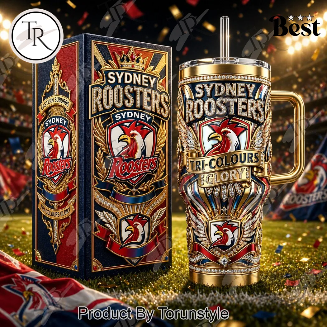 Sydney Roosters Tri-Colours Glory Premium Gold 40oz Tumbler