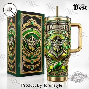 Canberra Raiders Green Machine Premium Ornate 3D Tumbler