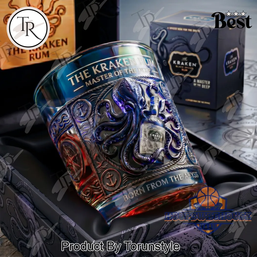 The Kraken Rum Master of the Deep 3D Embossed Whiskey Glass The Kraken Rum Master of the Deep 3D Embossed Whiskey Glass