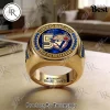 Elvis Presley TCB Tribute Gold Plated Red Crystal Commemorative Ring
