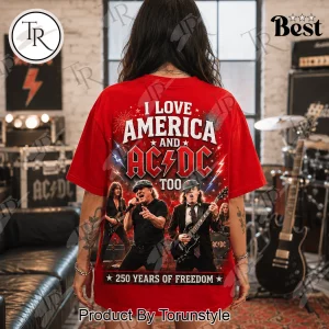 AC-DC America 250 Years Of Freedom Patriotic Rock Band Graphic T-Shirt