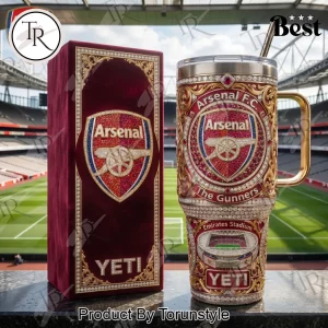 Arsenal FC Luxury Diamond Embellished YETI Handled Tumbler