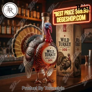Wild Turkey 101 3D Sculpted Turkey Design Whiskey Bottle