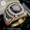 Mexico National Football Team Premium Gold Emerald Gemstone Ring