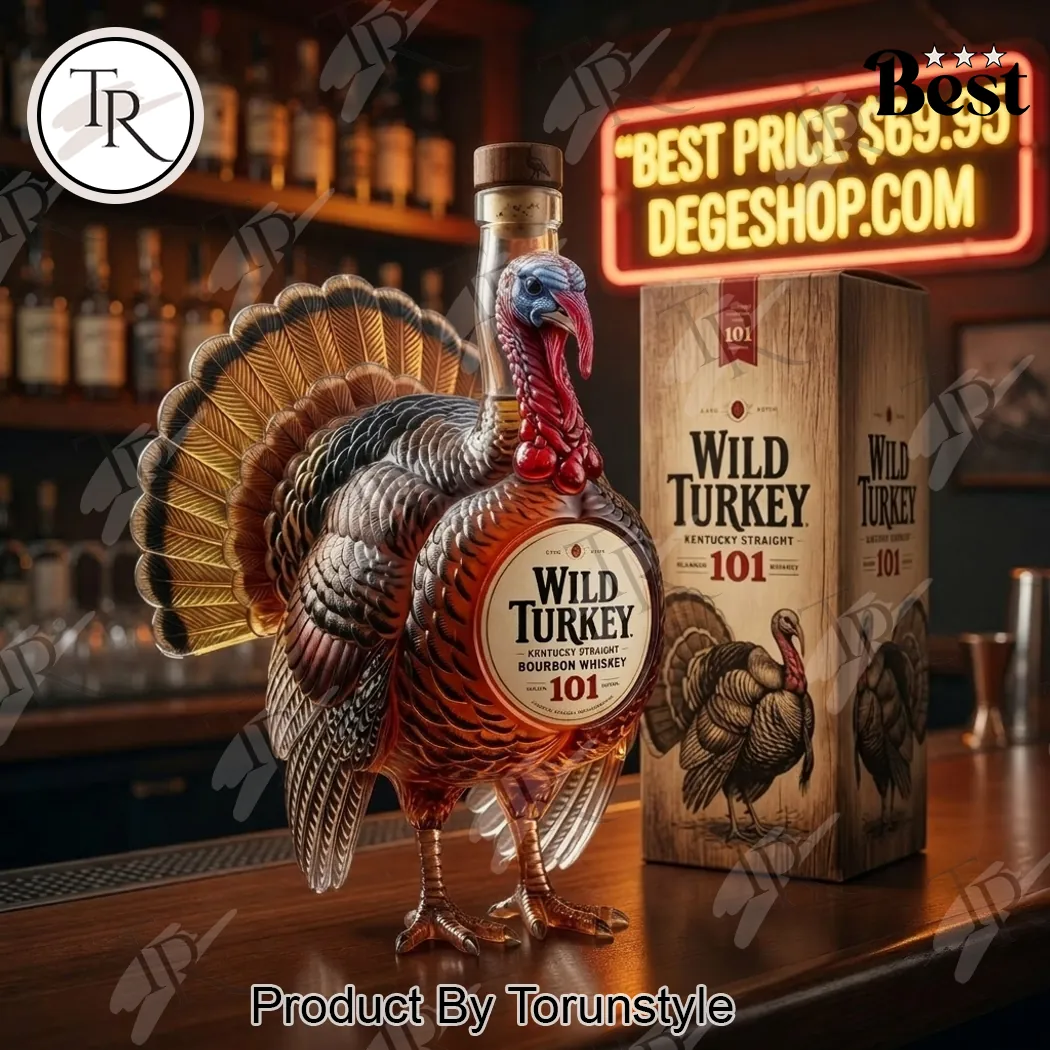 Wild Turkey 101 3D Sculpted Turkey Design Whiskey Bottle Wild Turkey 101 3D Sculpted Turkey Design Whiskey Bottle