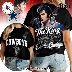 Dallas Cowboys NFL Elvis Presley “The King” Crossover Women’s T-Shirt
