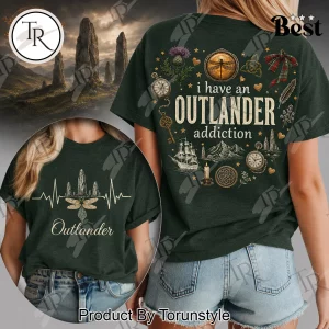 Outlander Addiction Heartbeat Standing Stones Premium Graphic T-Shirt