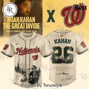 Noah Kahan The Great Divide Tour 2026 Nationals MLB Edition Baseball Jersey