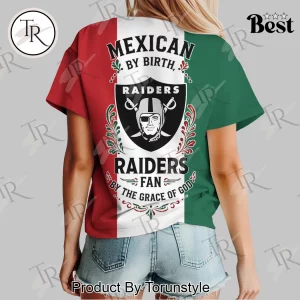 Las Vegas Raiders Mexican By Birth Fan Pride Women's Short Sleeve Graphic T-Shirt