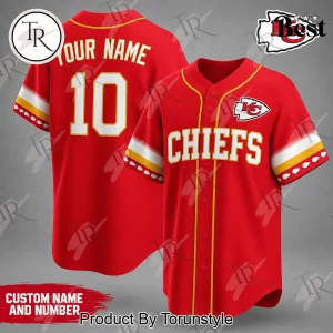 Kansas City Chiefs Personalized NFL Fan Baseball Jersey