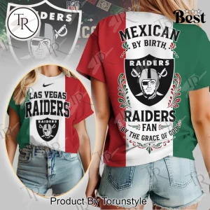 Las Vegas Raiders Mexican By Birth Fan Pride Women’s Short Sleeve Graphic T-Shirt