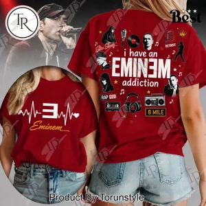 Eminem Slim Shady Rap God Heartbeat Double-Sided Graphic Hip Hop T-Shirt
