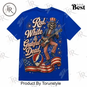 Grateful Dead Patriotic Red White and Blue Vintage Uncle Sam Graphic T-Shirt