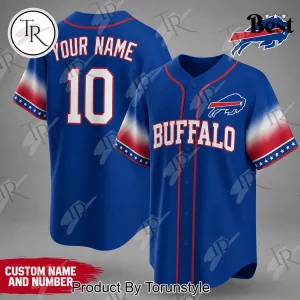Buffalo Bills NFL Personalized Custom Name Number Baseball Jersey