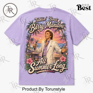 Barry Manilow Talkin Bout Barry All Summer Long Retro Purple Graphic T-Shirt