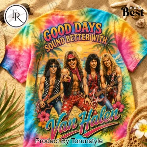 Van Halen Good Days Sound Better Retro Tie Dye Graphic T-Shirt