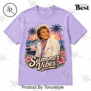 Barry Manilow Talkin Bout Barry All Summer Long Retro Purple Graphic T-Shirt