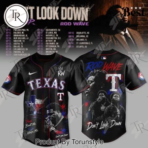 Rod Wave Don’t Look Down Tour Texas Rangers MLB 2026 Edition Commemorative Baseball Jersey