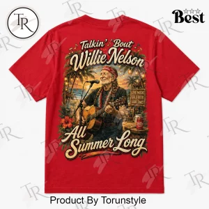 Willie Nelson Country Music Summer Vibes Retro Double Sided Graphic T-Shirt