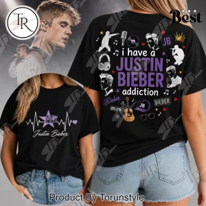 Justin Bieber Heartbeat Belieber Fan Double Sided Graphic T-Shirt