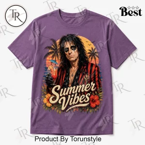 Alice Cooper Summer Vibes Retro Rock Band Graphic T-Shirt
