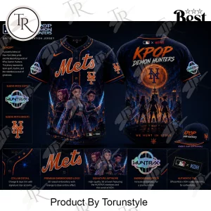 New York Mets x KPop Demon Hunters Official Collaboration 2026 Special Edition Premium Embroidered Baseball Jersey
