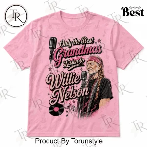 Willie Nelson Only The Best Grandmas Retro Country Music Pink Graphic T-Shirt