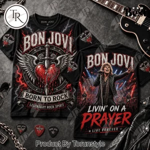 Bon Jovi “Livin’ On A Prayer” Premium Concert T-Shirt Bon Jovi “Livin’ On A Prayer” Premium Concert T-Shirt