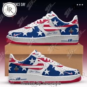Las Vegas Aces WNBA Independence Day Patriotic Custom Name Air Force 1 Sneakers