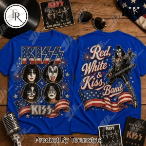 KISS Band Patriotic American Flag Vintage Rock Graphic T-Shirt KISS Band Patriotic American Flag Vintage Rock Graphic T-Shirt