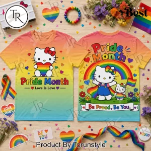 Hello Kitty Pride Month Rainbow Love Is Love Graphic T-Shirt