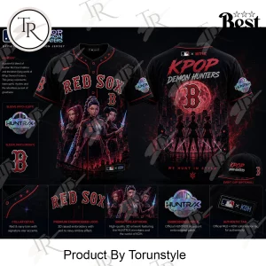 Boston Red Sox K-Pop Demon Hunters 2026 Special Edition Embroidered Baseball Jersey