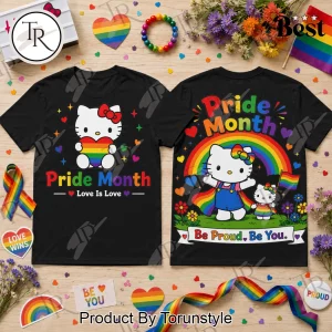 Hello Kitty Pride Month Rainbow Love Is Love Graphic T-Shirt