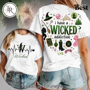 Wicked Musical Elphaba Glinda Heartbeat Graphic 3D T-Shirt Wicked Musical Elphaba Glinda Heartbeat Graphic 3D T-Shirt