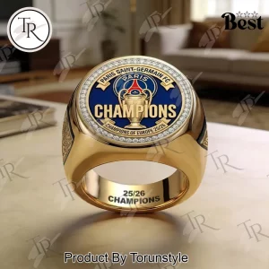 Paris Saint-Germain Champions of Europe 25/26 3D Engraved Ring