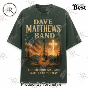 Dave Matthews Band Vintage Patriotic American Flag and Cross Graphic T-Shirt